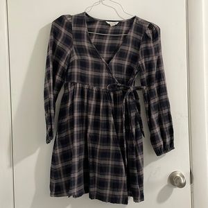 Babydoll plaid mini dress